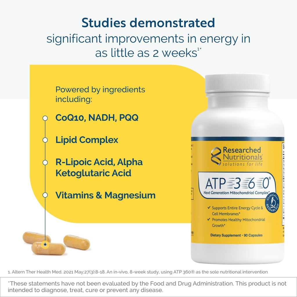 Researched Nutritionals ATP 360 Mitochondrial Complex, 90 Capsules