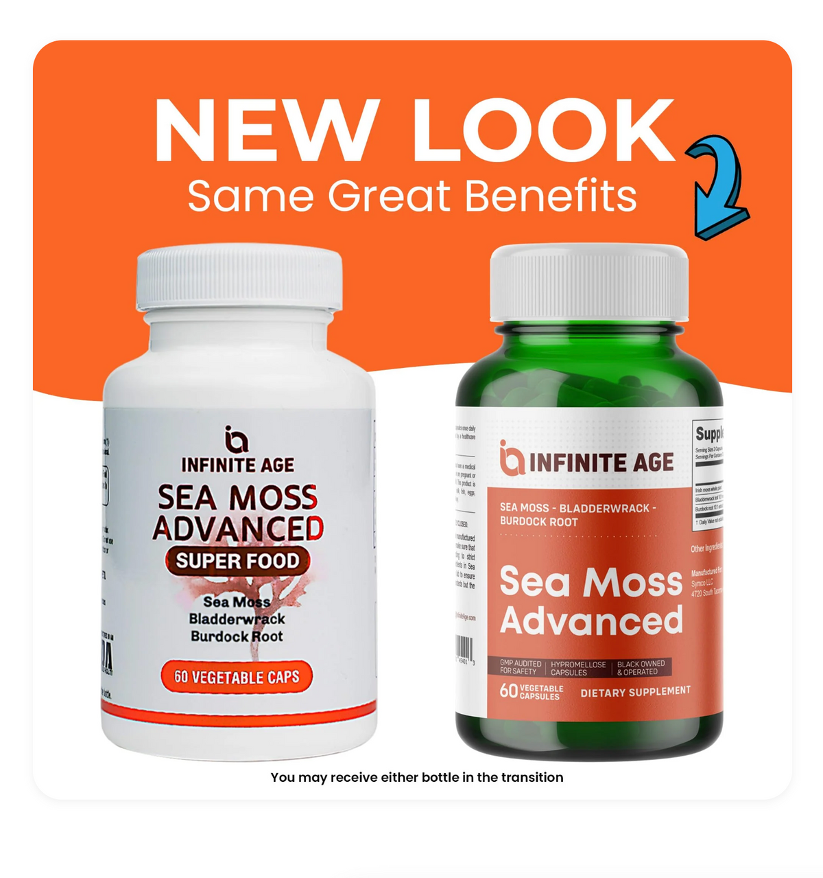 Infinite Age Sea Moss Advanced Superfood, 1250 mg, 120 Count