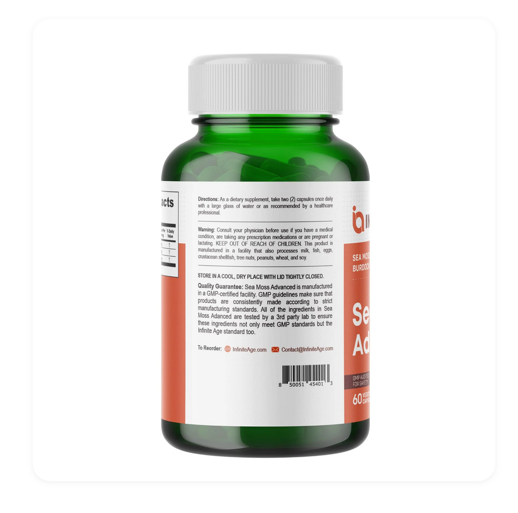 Infinite Age Sea Moss Advanced Superfood, 1250 mg, 120 Count