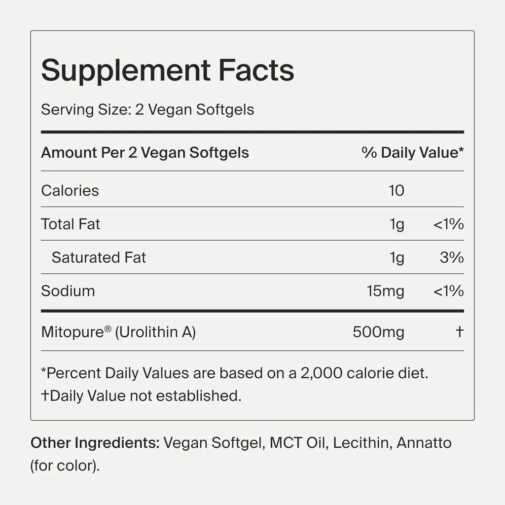 Timeline Mitopure Urolithin A Supplement, 60 Softgels